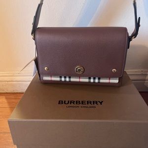 Vintage Check and Leather Note Bag